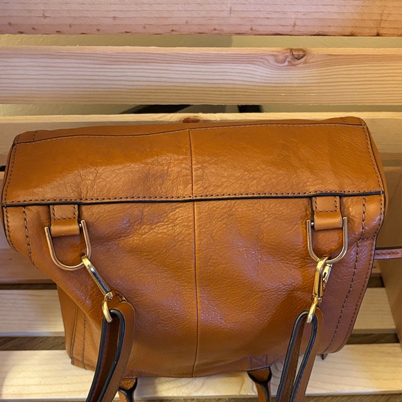 Fossil Tan Leather Backpack/sling back